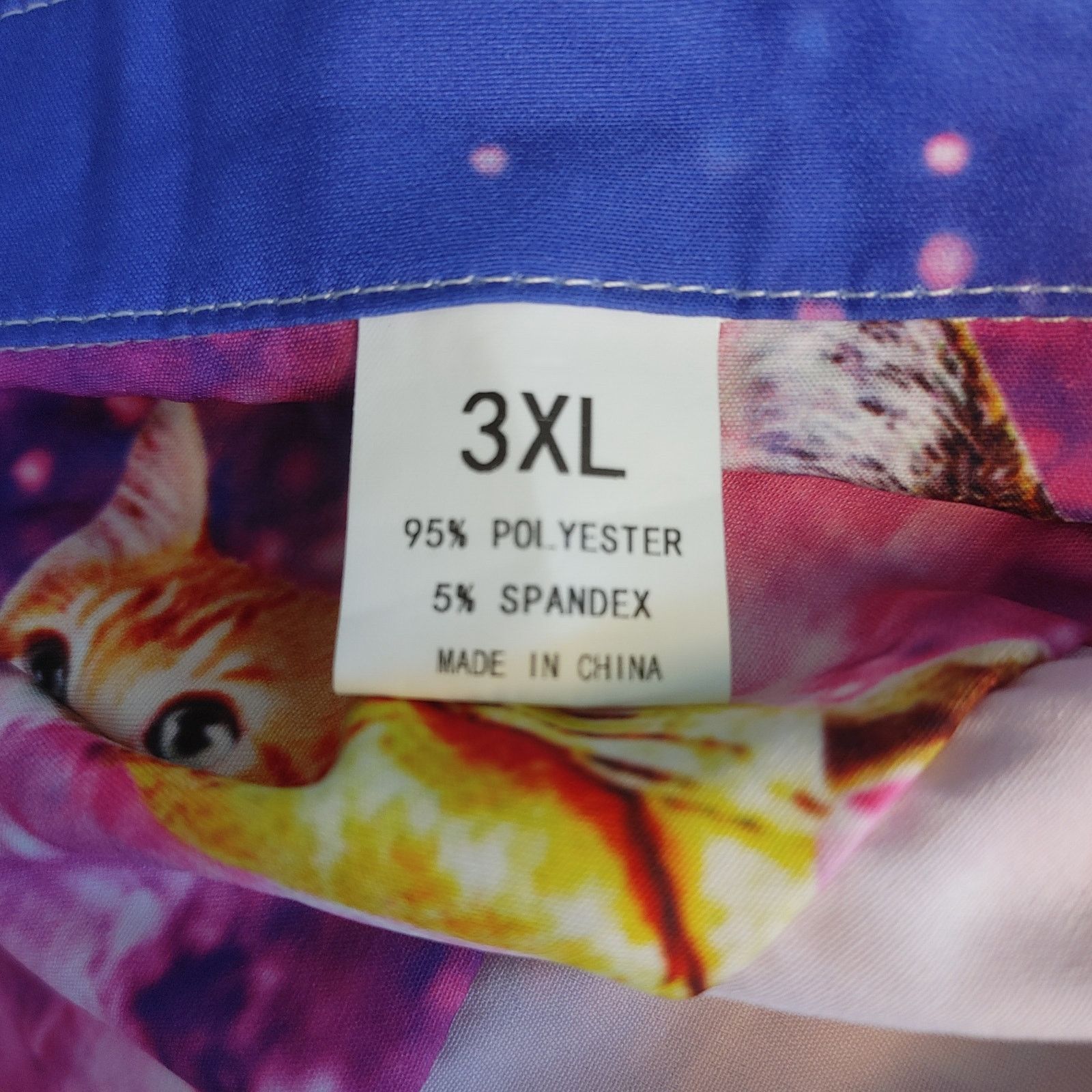 Other Novelty Taco Cat Mens Pink/Blue Bttn Dwn Hawaiian Shirt 3XL Size US XXL / EU 58 / 5 - 3 Thumbnail