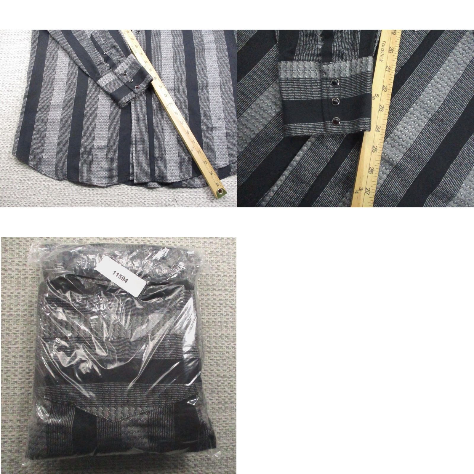 Roper VINTAGE Roper Shirt Mens XL Black Gray Western Pearl Snap Front Striped Long Sleeve Size US XL / EU 56 / 4 - 9 Thumbnail