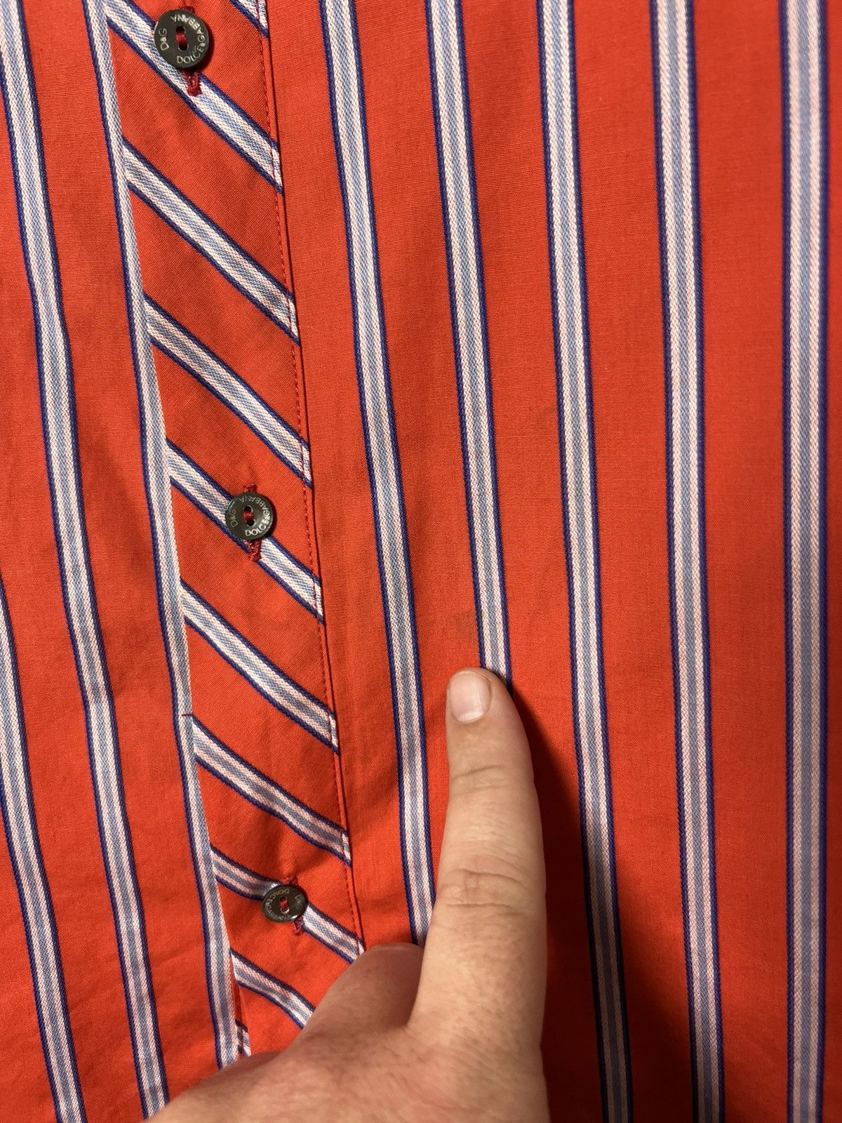 Dolce & Gabbana Dolce Gabbana Button Striped Shirt Big Logo Ultra Sports D&G Size US S / EU 44-46 / 1 - 17 Thumbnail