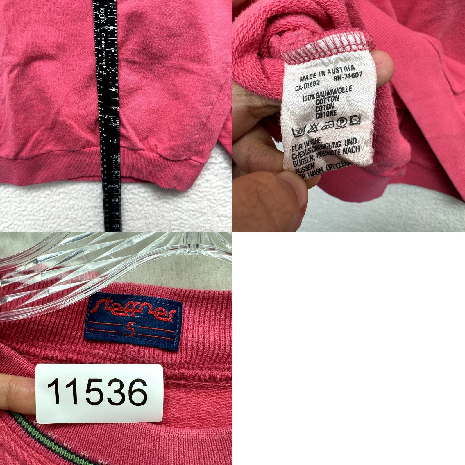Vintage VINTAGE Steffner Wengen Sweatshirt Sweater Large Ski Embroider Crewneck Pullover More Details: Pink, Cotton, Long Sleeve, Regular, Original, Men's L Size US L / EU 52-54 / 3 - 8 Thumbnail