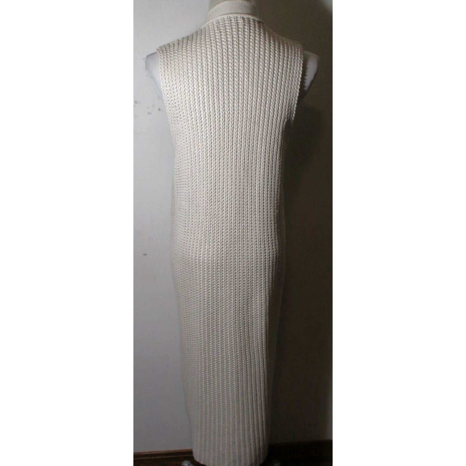 Vintage OAK & FORT Women's Beige Cotton Sleeveless Duster Vest Size XS Casual Classic Style Size XS / US 0-2 / IT 36-38 - 5 Thumbnail