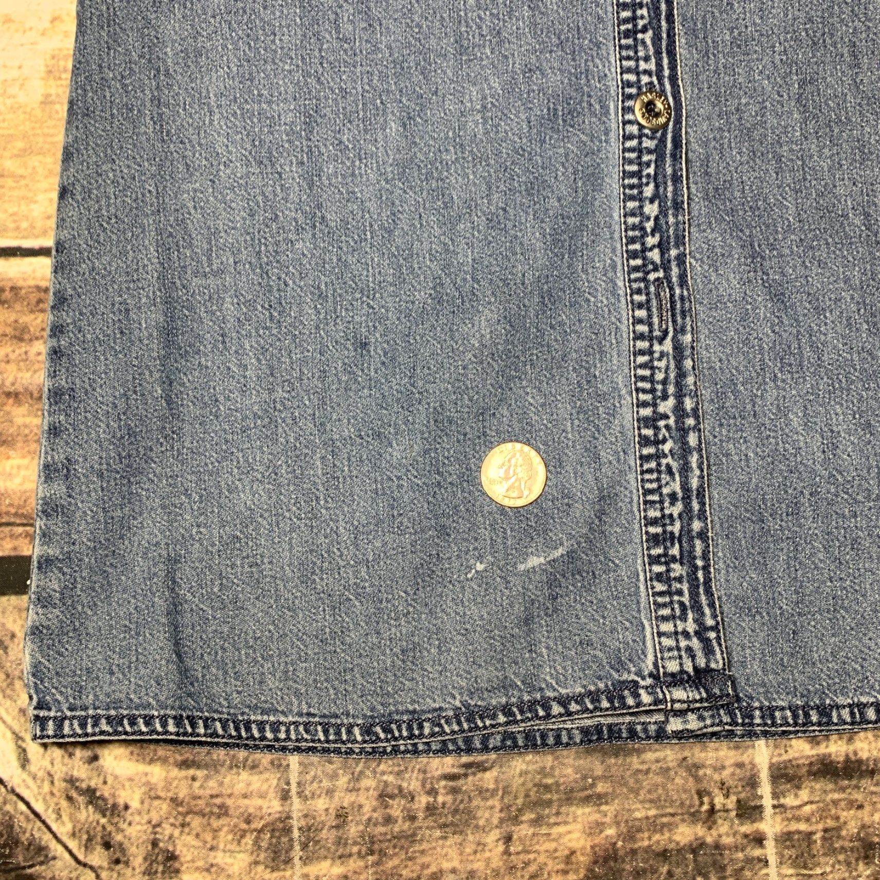 Harley Davidson Harley-Davidson Women's Denim Button Down Shirt Short Sleeve Logo Cotton Small Blue Size S / US 4 / IT 40 - 2 Thumbnail