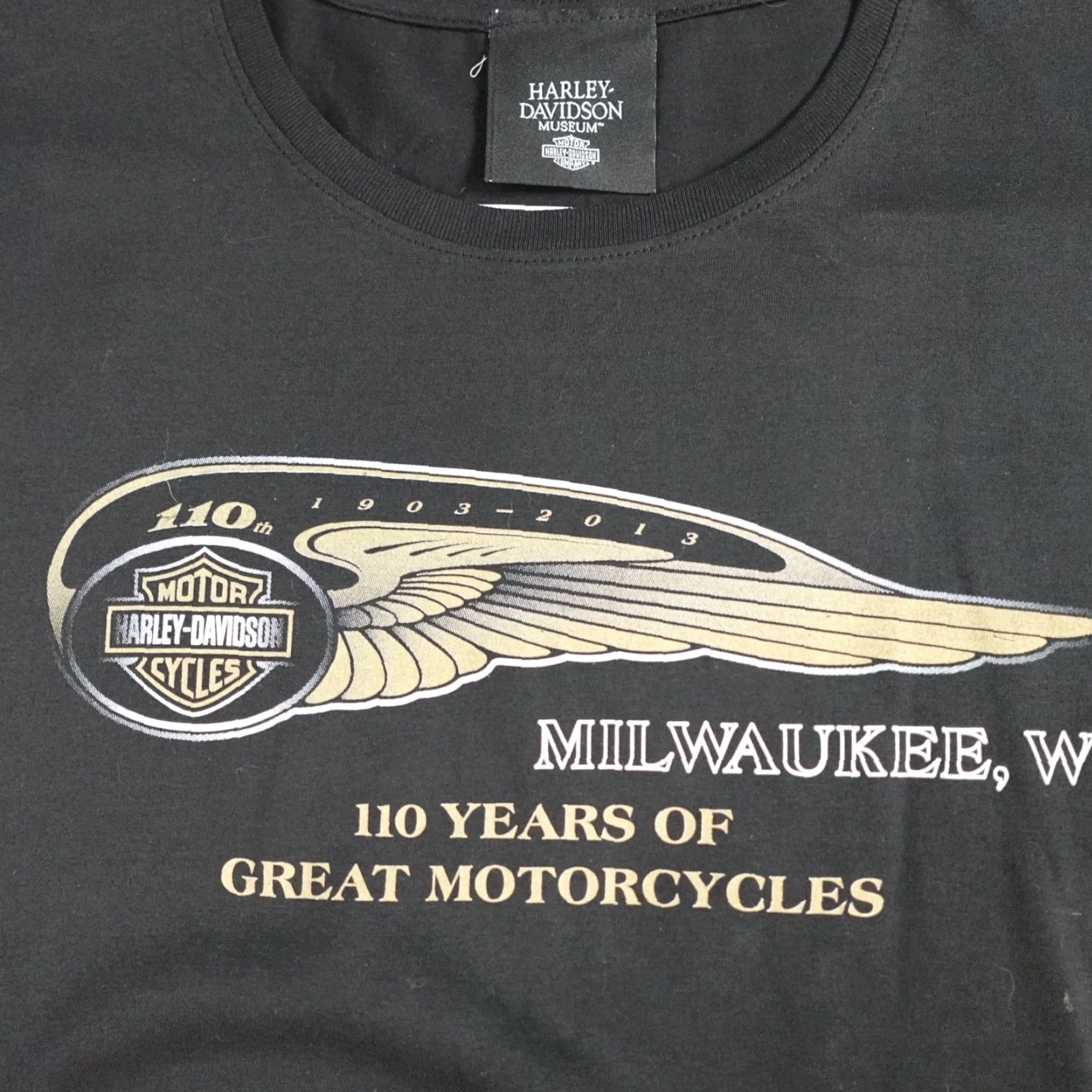 Harley Davidson Harley Davidson Shirt Large Black Milwaukee Museum Motorcycles Shirt Women L Black Motorcycles Harley Davidson Shirt Size L / US 10 / IT 46 - 2 Thumbnail