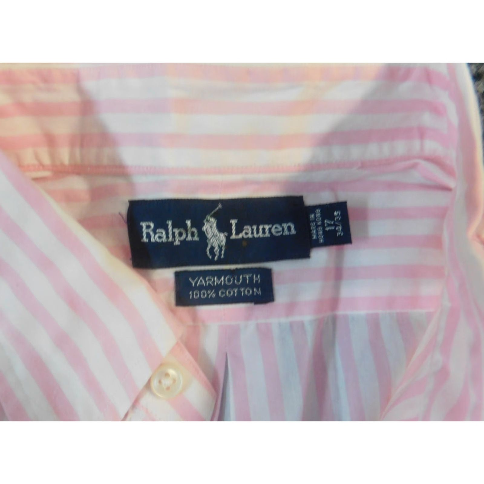Ralph Lauren Ralph Lauren Shirt Mens 17 Pink Striped Yarmouth Button Down Long Sleeve Collared Knit Cotton Button-Up Size US XL / EU 56 / 4 - 5 Thumbnail