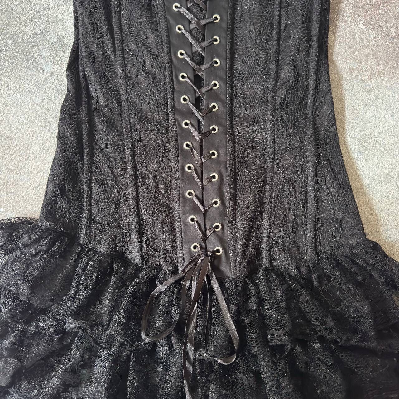 Opium Y2K Vintage Gothic Pleated Corset Dress