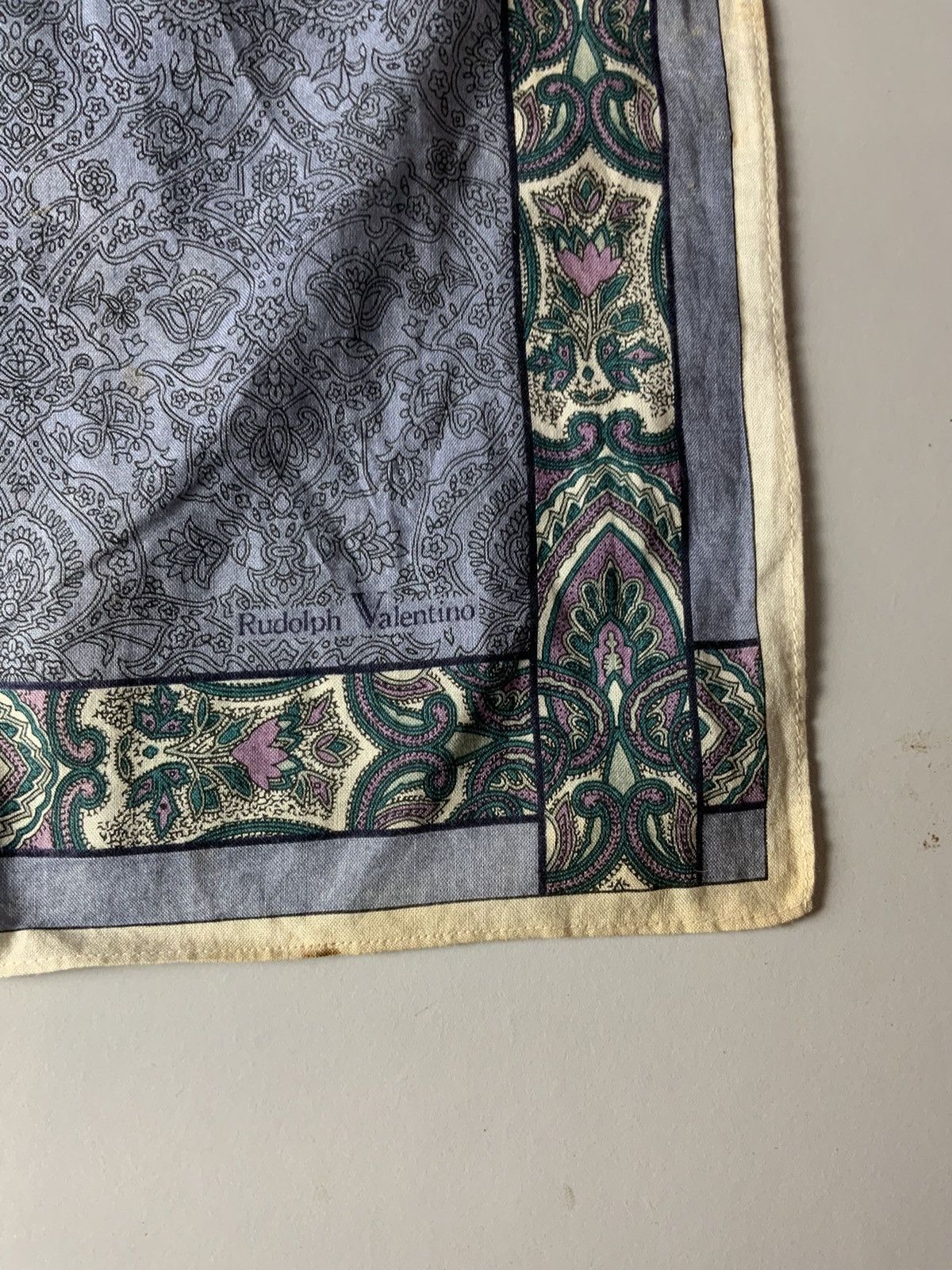 Vintage Rudolph Valentino Monogram Bandana handkerchief Size ONE SIZE - 10 Thumbnail