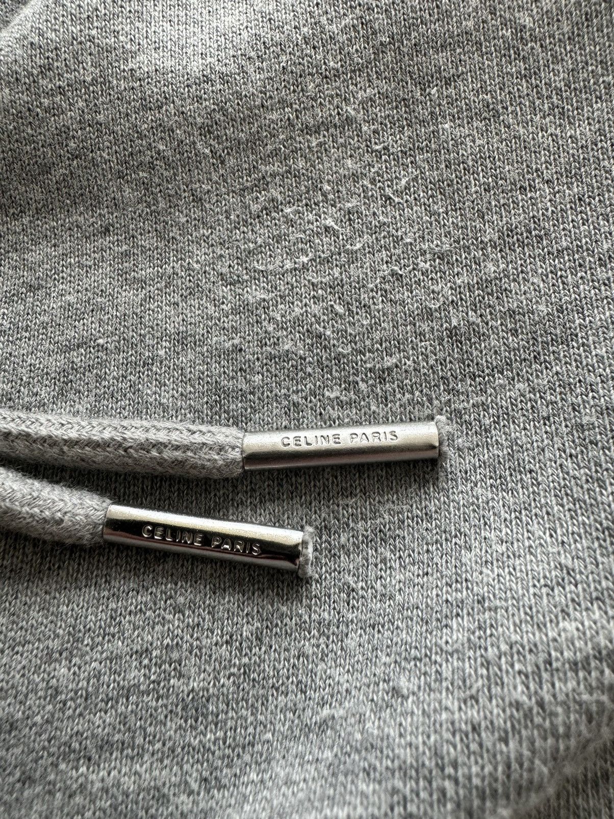 Celine CELINE Grey Back Logo Hoodie Sweatshirt Size US L / EU 52-54 / 3 - 3 Thumbnail