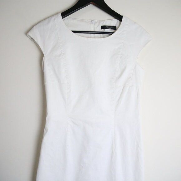 Weekend Max Mara Weekend Max Mara Tailored Seamed Cap Sleeve White Dress Size M / US 6-8 / IT 42-44 - 2 Thumbnail