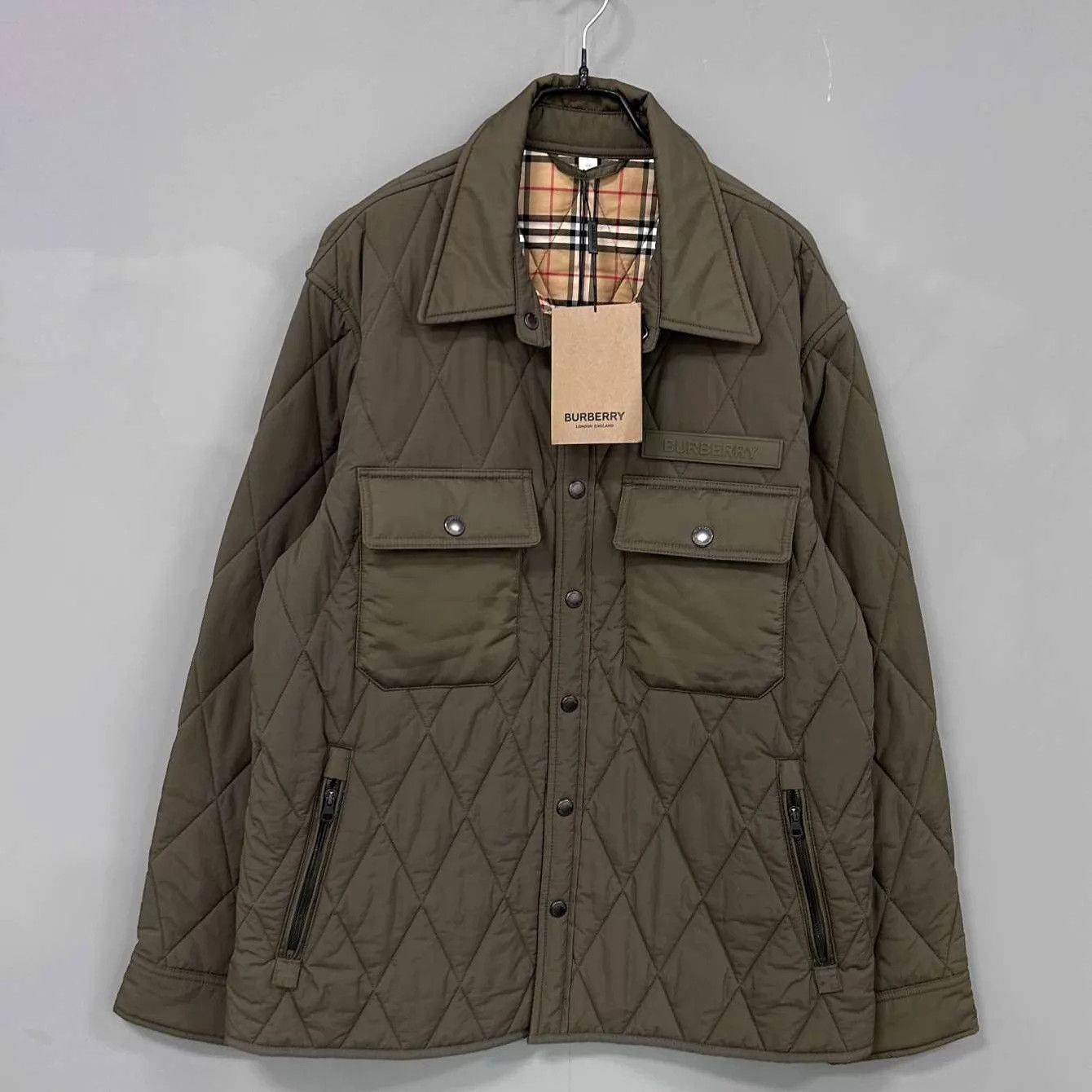 Burberry Burberry military green check cotton jacket size 54 Size US L / EU 52-54 / 3 - 1 Thumbnail
