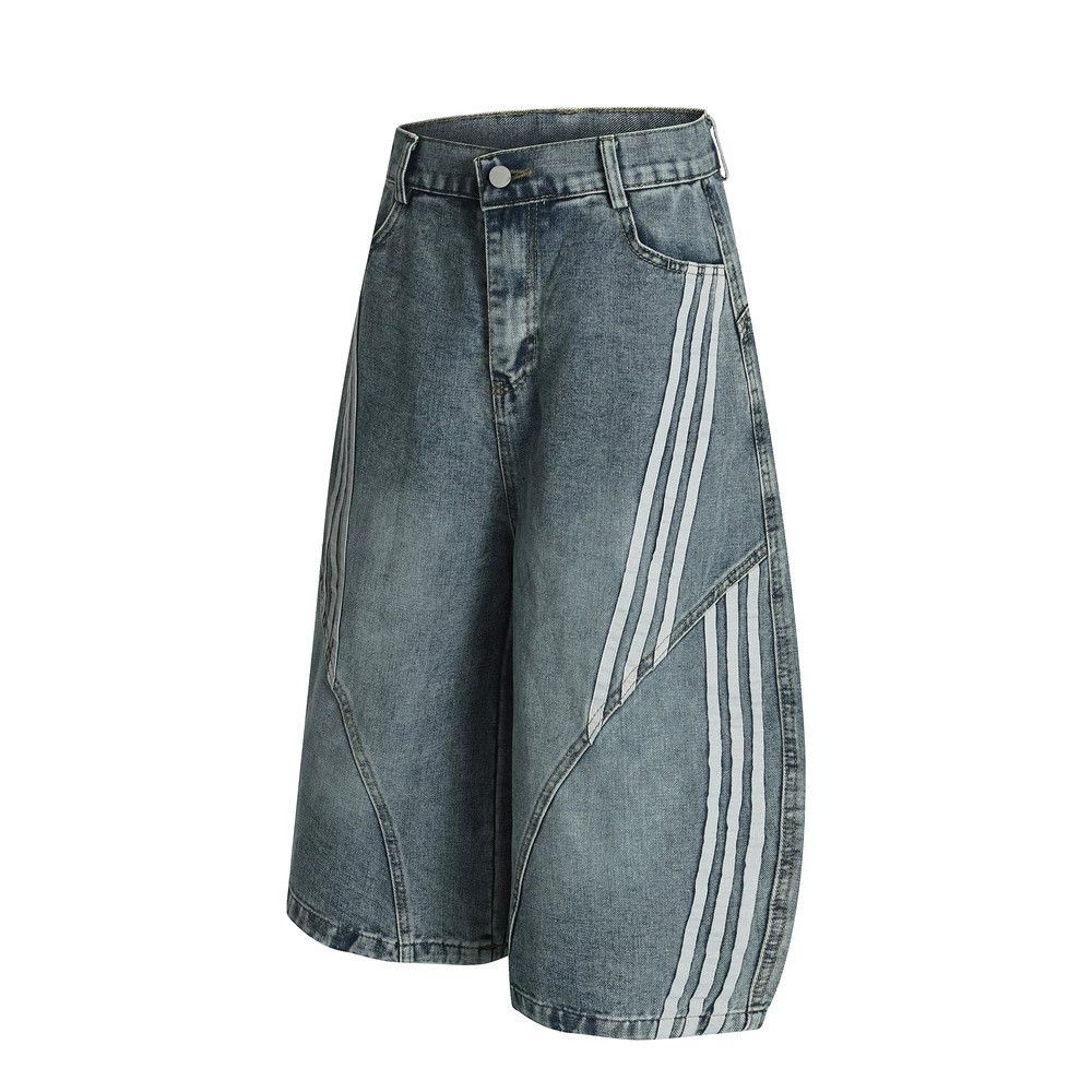 Jean American men's distressed washed loose scimitar denim shorts Size US 32 / EU 48 - 2 Thumbnail