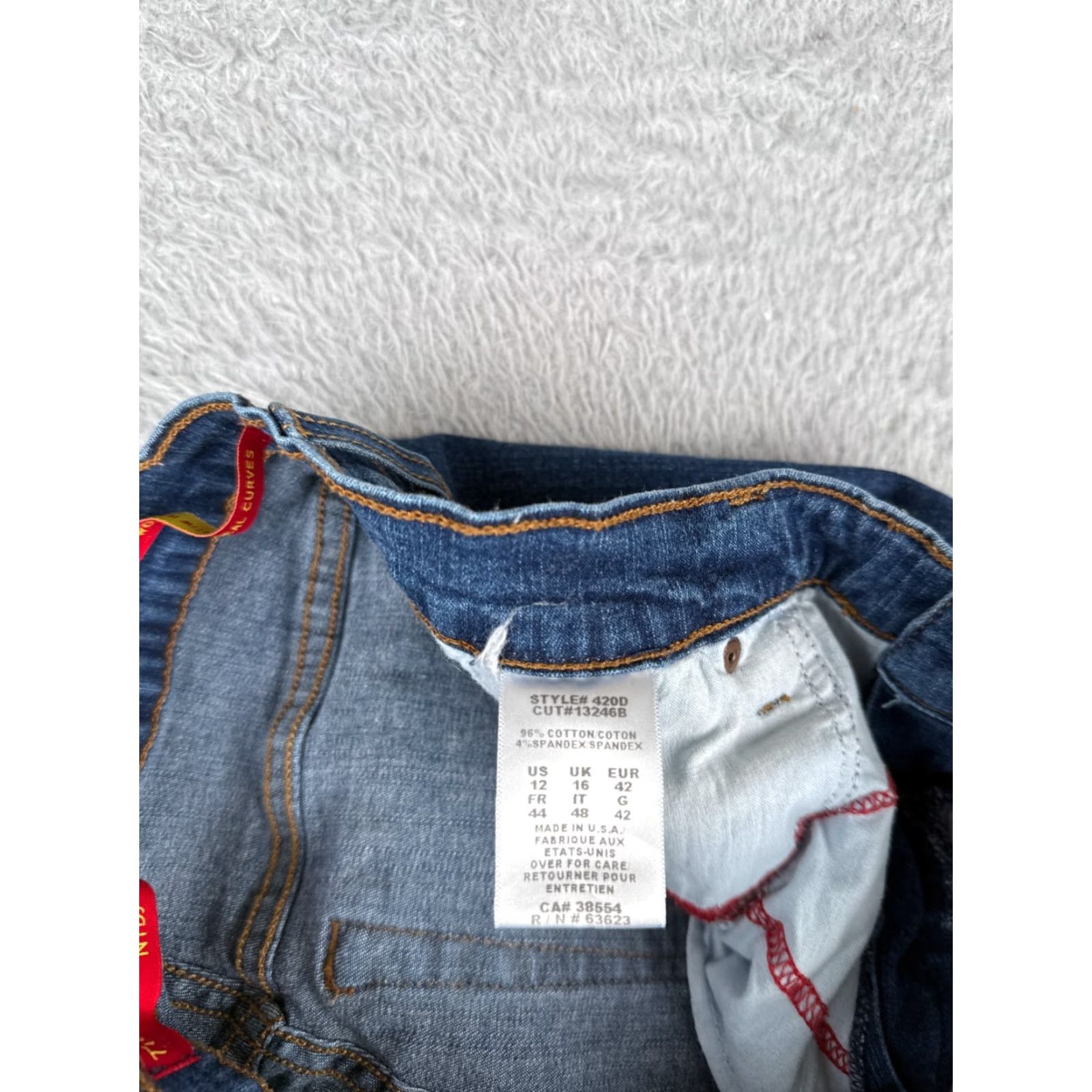 NYDJ NYDJ Women’s Flared Jeans Pants 30x29 Denim Cotton Spandex Tummy Tuck High Rise Blue 12 Size 34" / US 12 / IT 48 - 7 Thumbnail