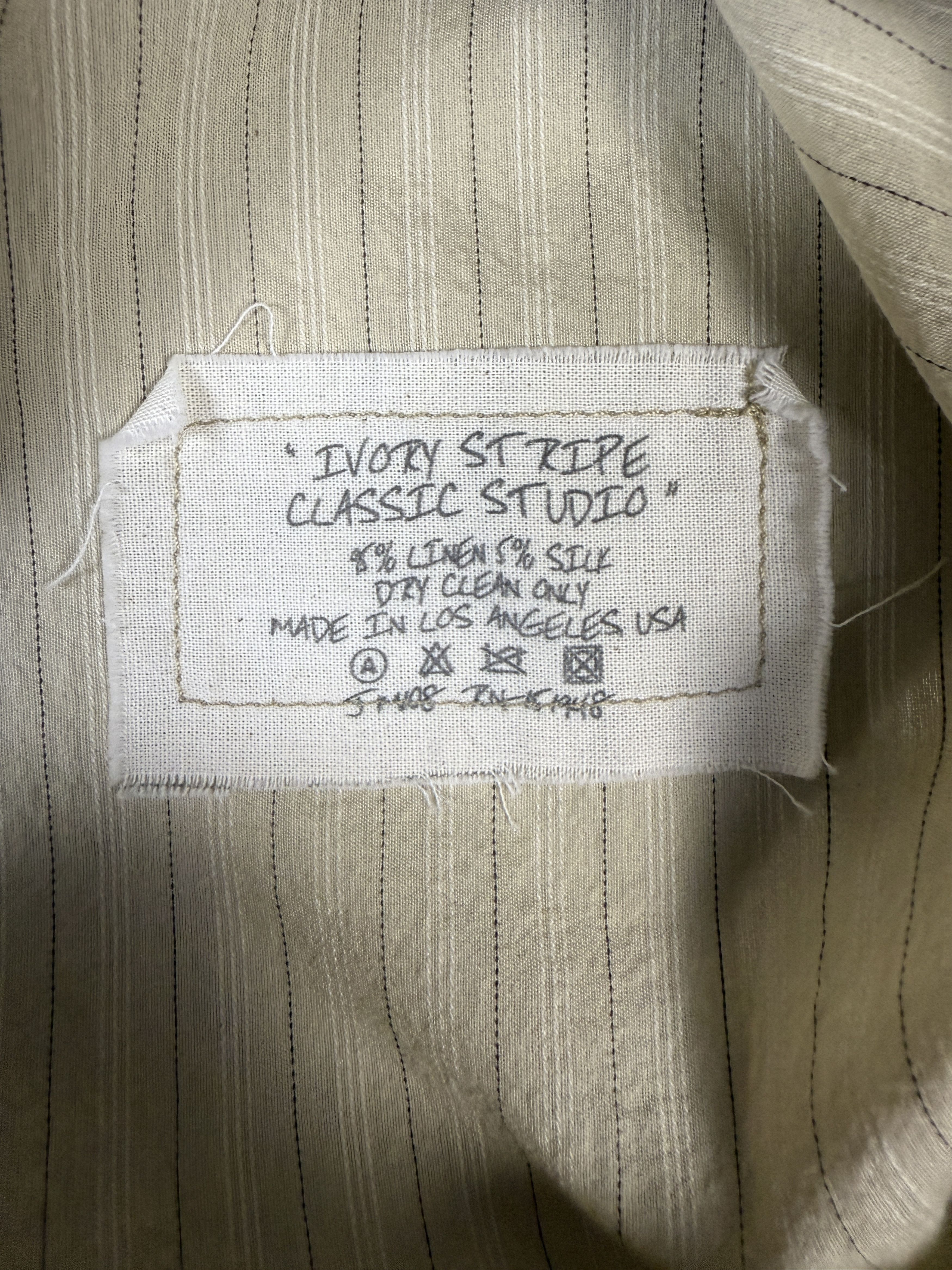 Greg Lauren Greg Lauren Ivory Stripe Classic Studio Shirt Size US M / EU 48-50 / 2 - 5 Thumbnail
