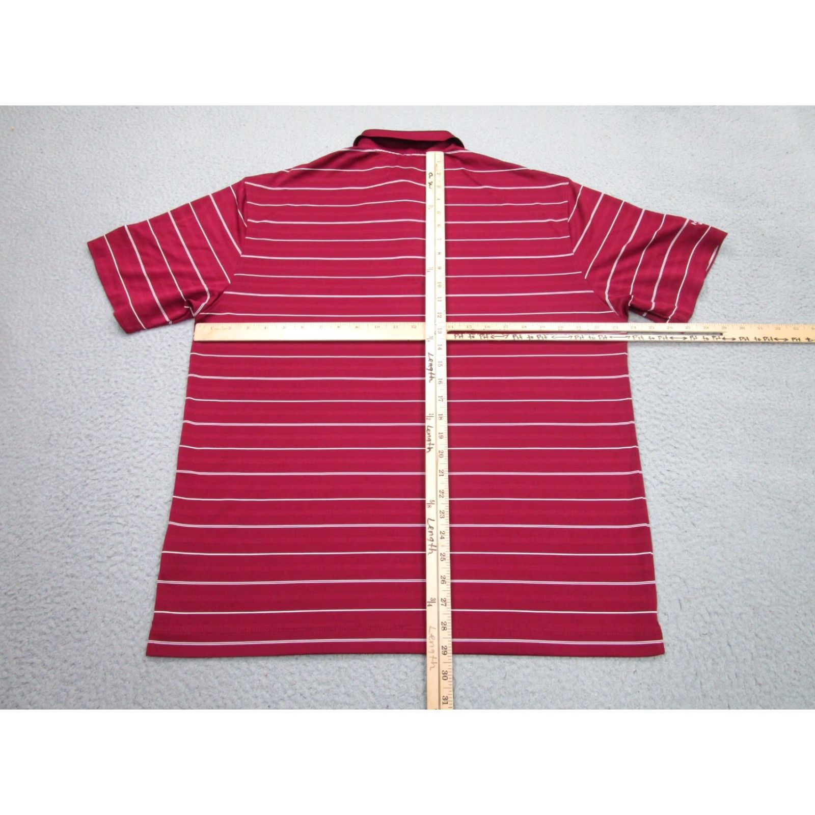 Nike Nike Polo Shirt Mens L Red Dri-Fit Striped Malibu California Golf Club Nike Dri-FIT Mens Polo L Red Striped California Golf Size US L / EU 52-54 / 3 - 7 Thumbnail