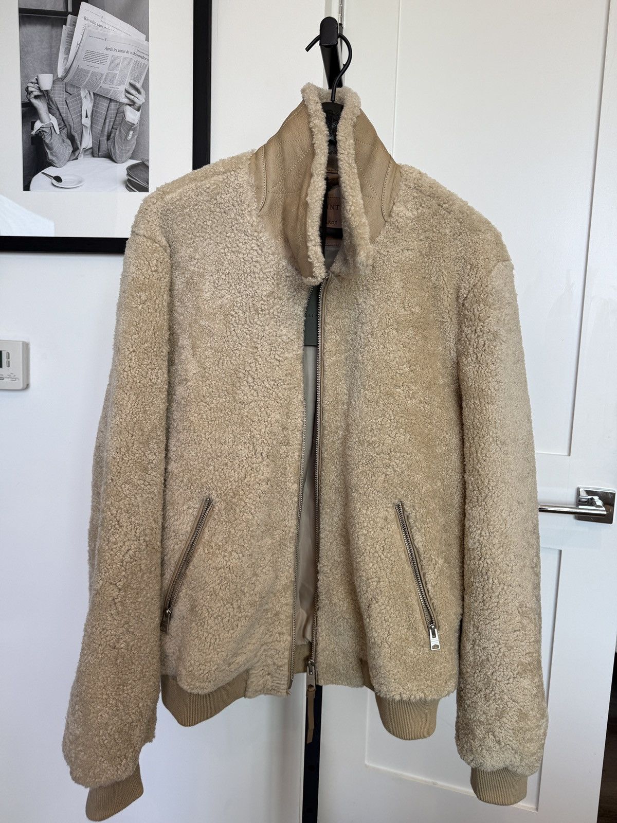 Allsaints ALLSaints Charlie Shearling Leather Bomber Jacket XL Size US XL / EU 56 / 4 - 14 Thumbnail