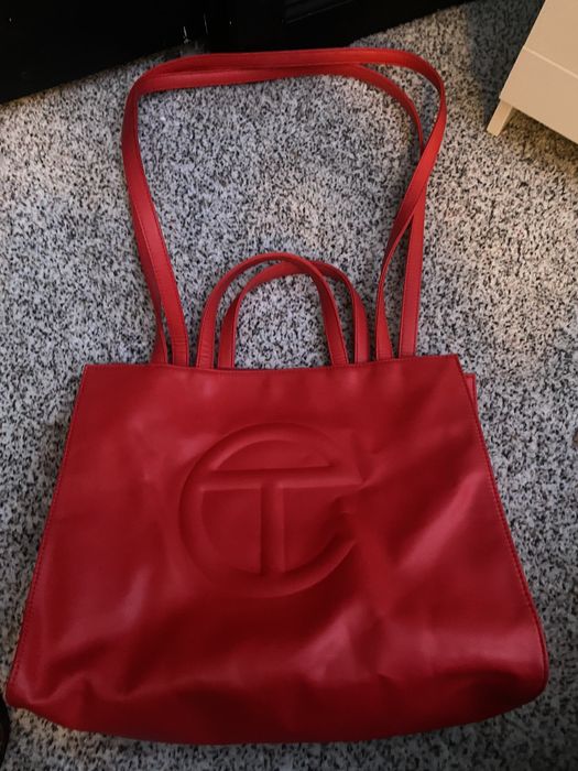 Telfar Telfar Medium Red Shopping Bag vegan leather Grailed