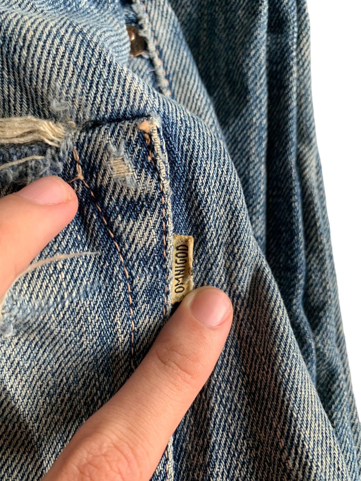 Japanese Brand × Vintage Omnigod Damage Rare Selvedge Distressed Denim☠️ Size US 32 / EU 48 - 6 Thumbnail