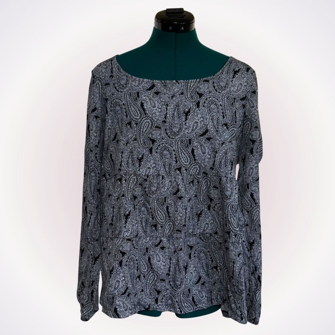 Lands' End Lands’ End Paisley Long Sleeve Top | Sz M Size M / US 6-8 / IT 42-44 - 1 Thumbnail