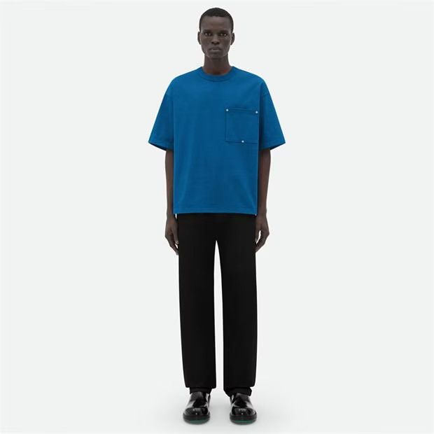 image of Bottega Veneta O1G2R1Mq0324 T-Shirts In Pacific, Men's (Size Large)