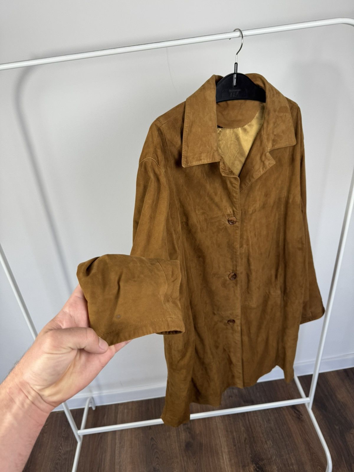 Leather Vintage Brown Suede Leather Trench Coat Jacket Men’s Coat Size US L / EU 52-54 / 3 - 7 Thumbnail