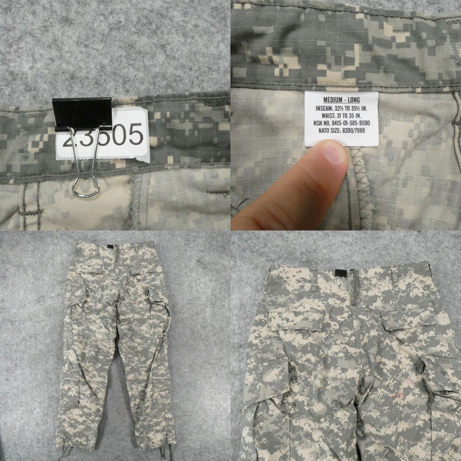 Vintage US Army Pants Mens Medium Long Cargo Green Digital Camo Combat Utility Size US 36 / EU 52 - 9 Thumbnail
