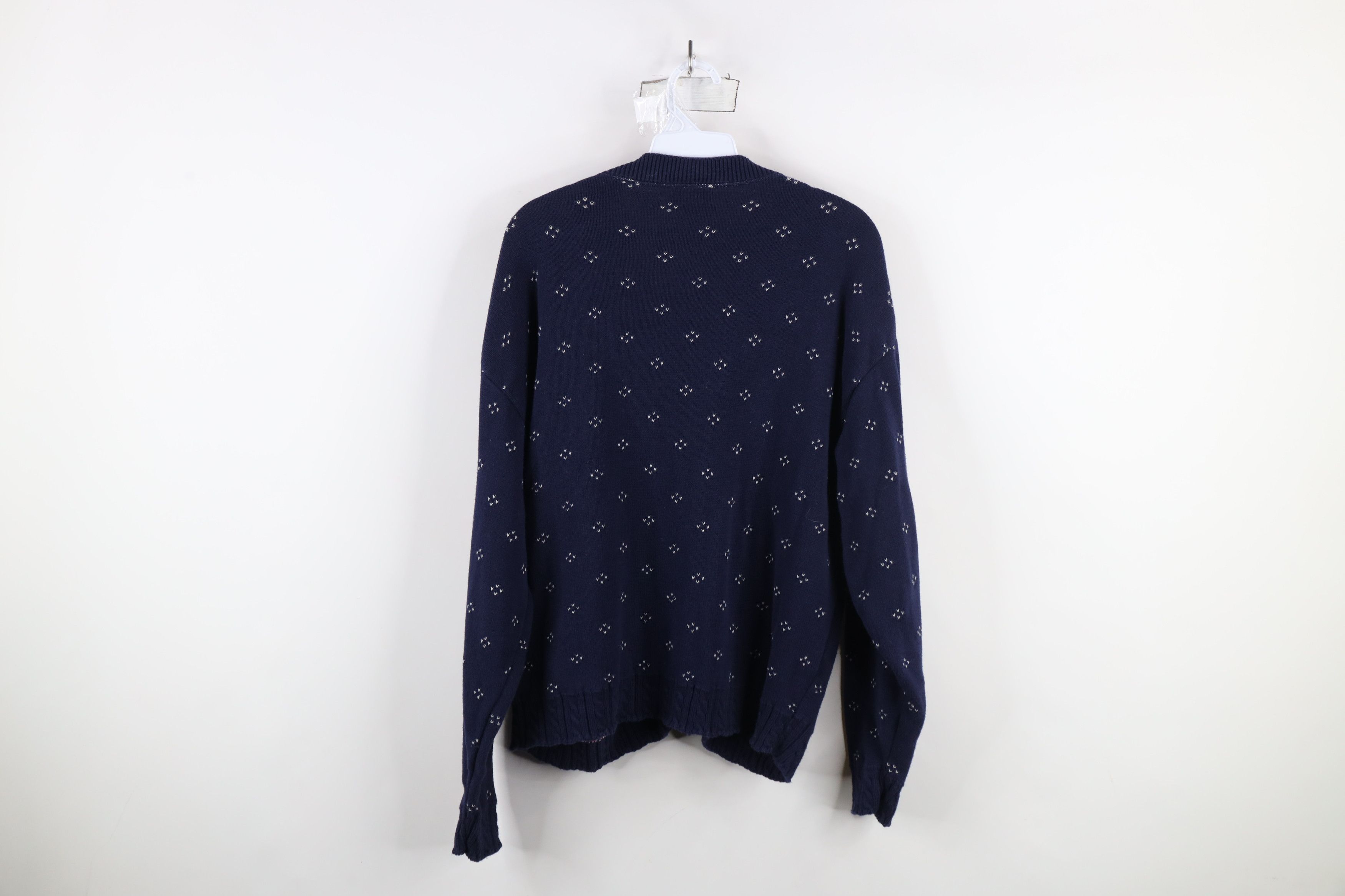 Vintage Vintage 90s Streetwear Cable Knit Cardigan Sweater Blue Size L / US 10 / IT 46 - 11 Thumbnail