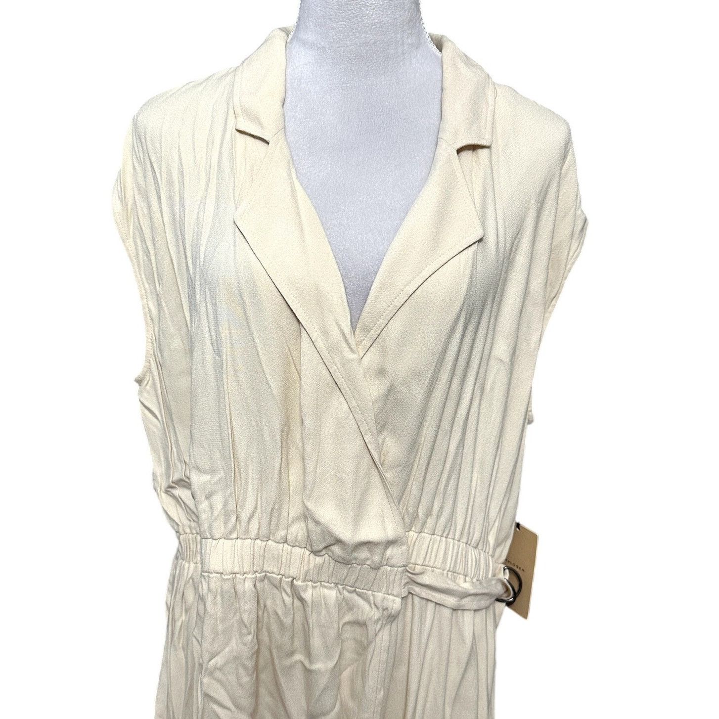 Other Halogen Midi Wrap Dress Notch Lapel Sleeveless Cream 1X NWT Size XL / US 12-14 / IT 48-50 - 3 Thumbnail