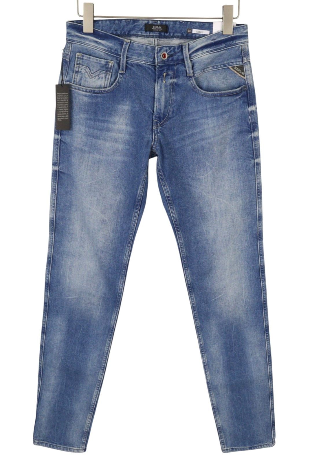 Replay ANBASS W30/L34 Blue Faded Slim Zip Fly Jeans 89123 Size US 30 / EU 46 - 1 Thumbnail