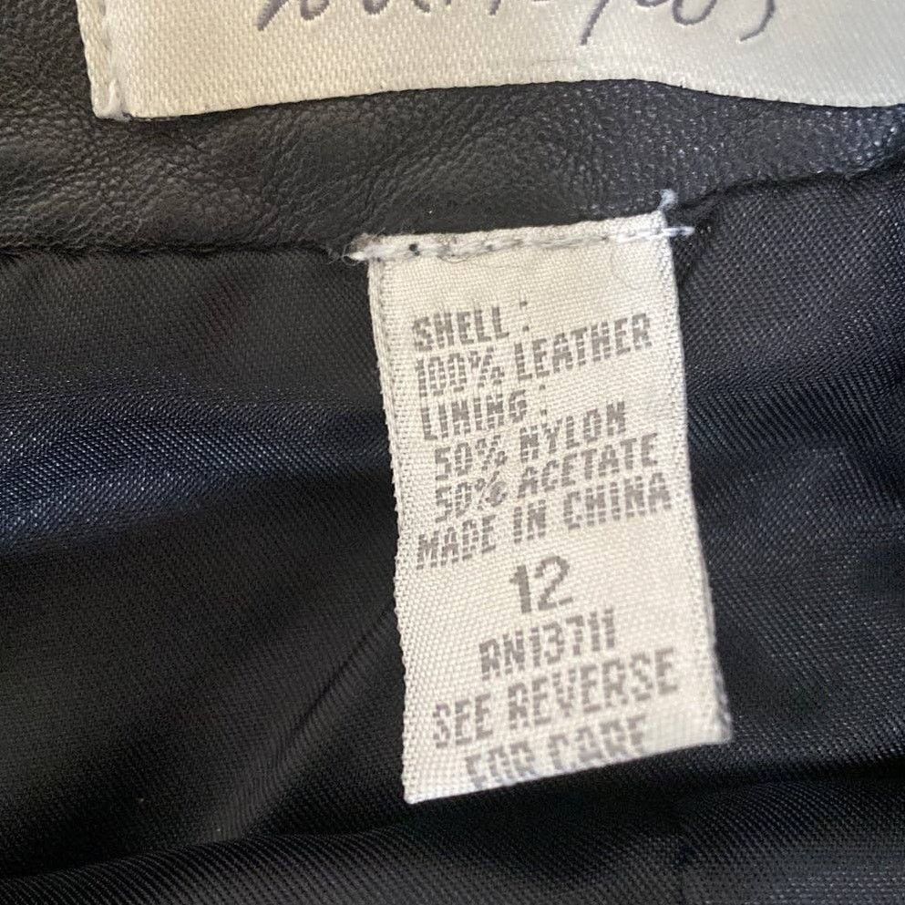 Lord & Taylor Lord & Taylor Butter Soft Black Leather Skirt Size 12 Size 34" / US 12 / IT 48 - 3 Thumbnail