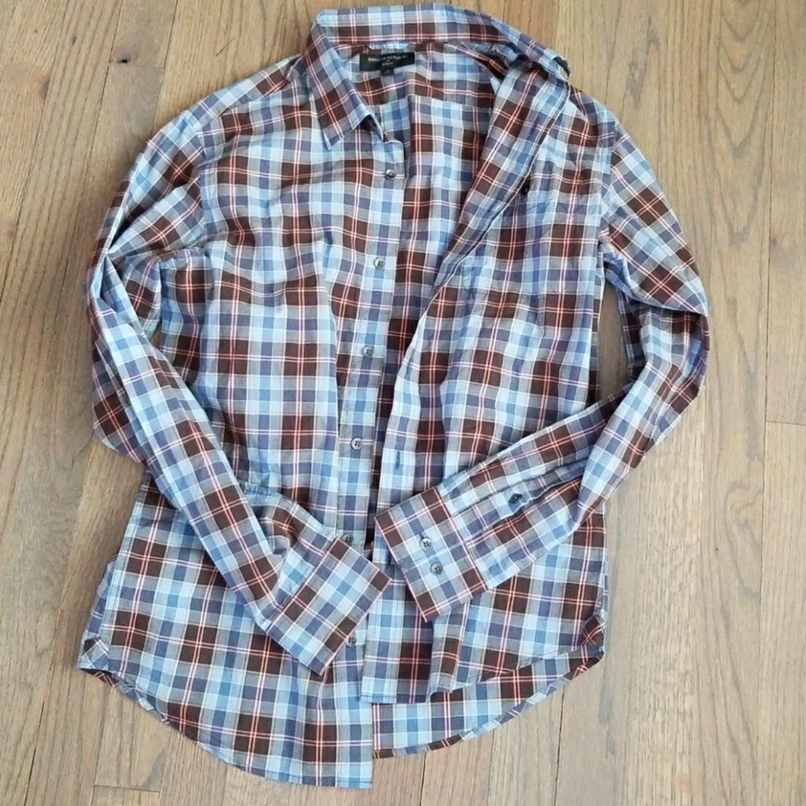 Banana Republic Plaid Banana Republic Slim Fit Shirt Size US S / EU 44-46 / 1 - 1 Thumbnail