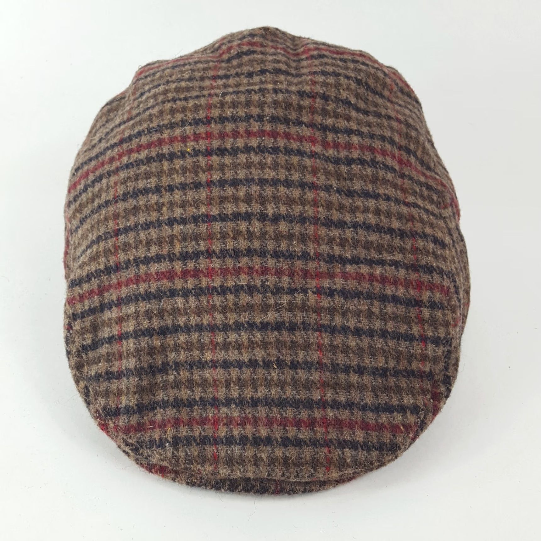 Vintage VINTAGE Macahel Houndstooth Plaid Newsboy Cap Size Medium Brown Tweed 90s Mens Size ONE SIZE - 3 Thumbnail