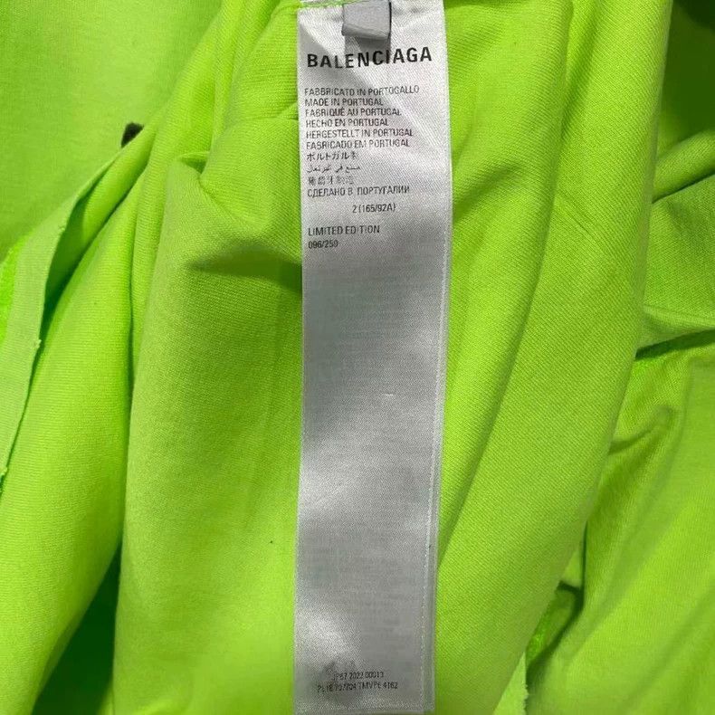 Balenciaga Fluorescent green monogram printed logo long sl