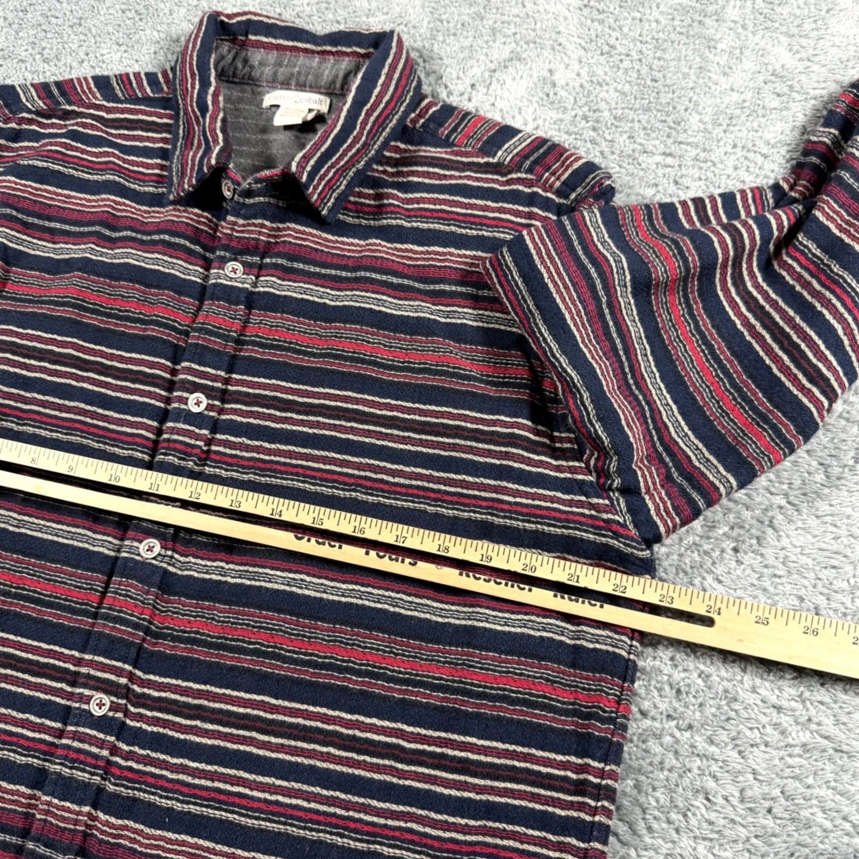 Carbon2Cobalt Carbon2Cobalt Multicolor Heavy Striped Flannel Shirt Shacket Thick Overshirt L Mens Size US L / EU 52-54 / 3 - 7 Thumbnail