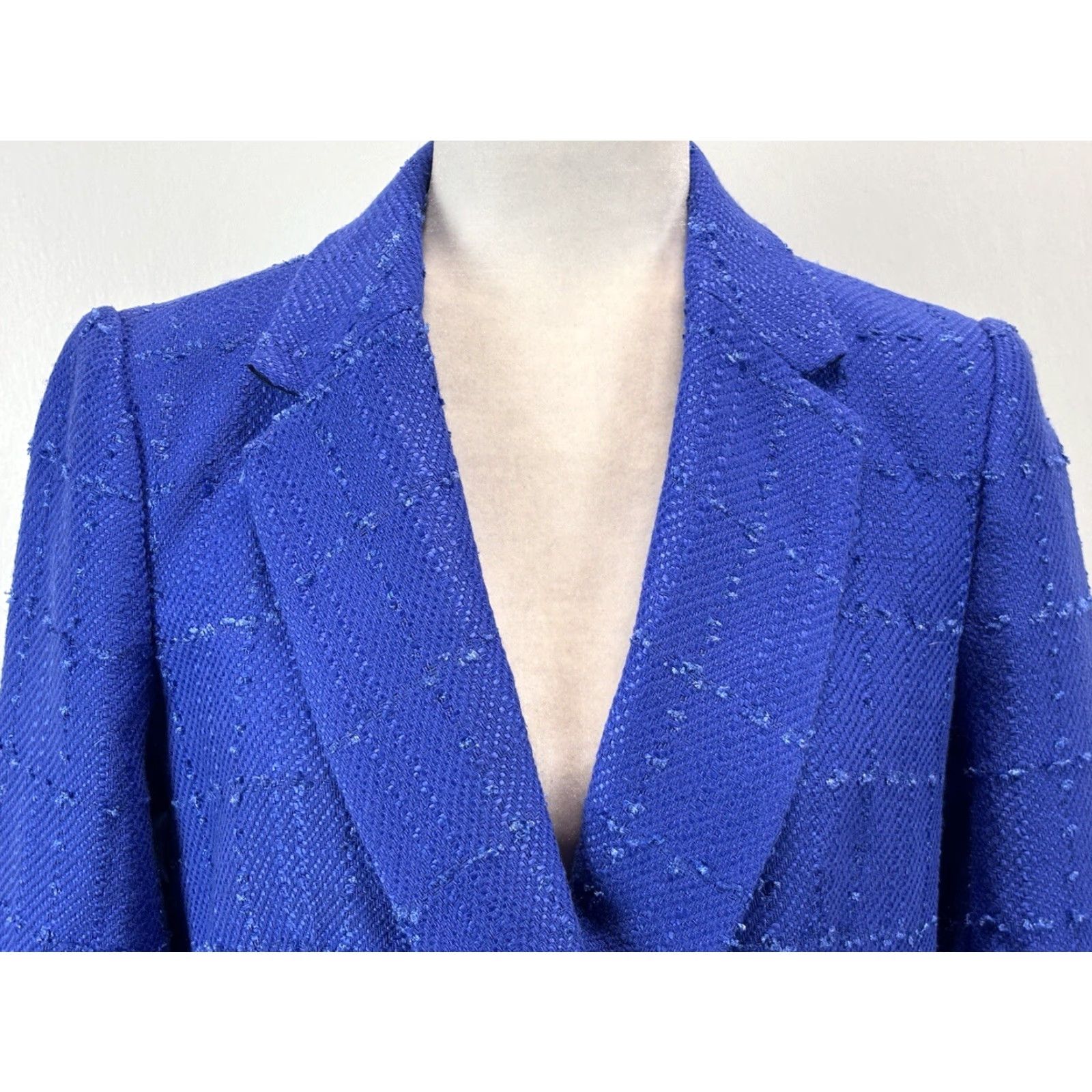 Ann Taylor VINTAGE Ann Taylor Blazer Jacket Women Petite Size 8P Long Sleeve Blue Tweed Business Fall Winter Spring Size M / US 6-8 / IT 42-44 - 5 Thumbnail