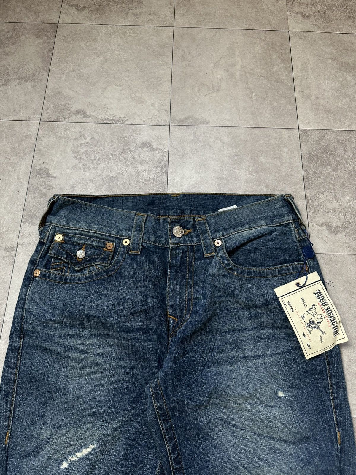 True Religion × Vintage Vintage Y2K True Religion Blue Denim Distressed Jeans Sz 32 Size US 32 / EU 48 - 5 Thumbnail
