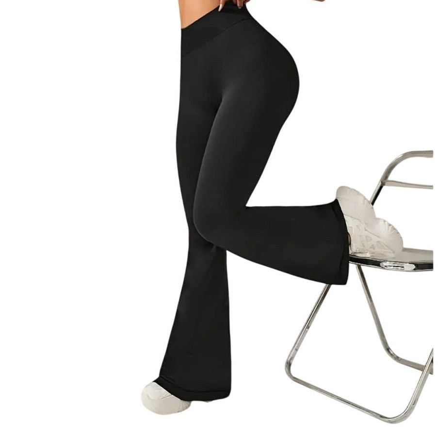 Other High-Waisted Black Flare Leggings Yoga Stretch Pants Small Size 25" / US 0 / IT 36 - 2 Thumbnail