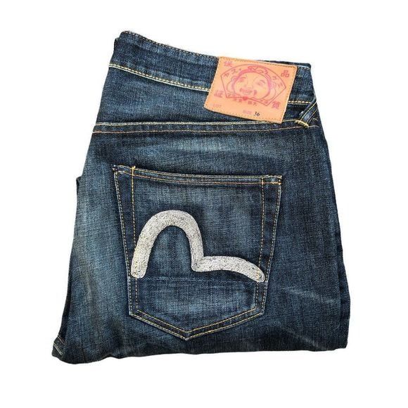 Evisu RARE Evisu Curved Leg Embroidered Jeans Size 36 Blue Size US 36 / EU 52 - 2 Thumbnail