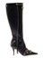 image of Balenciaga Cagole Leather Knee-High Boots in Black, Women's (Size 7)