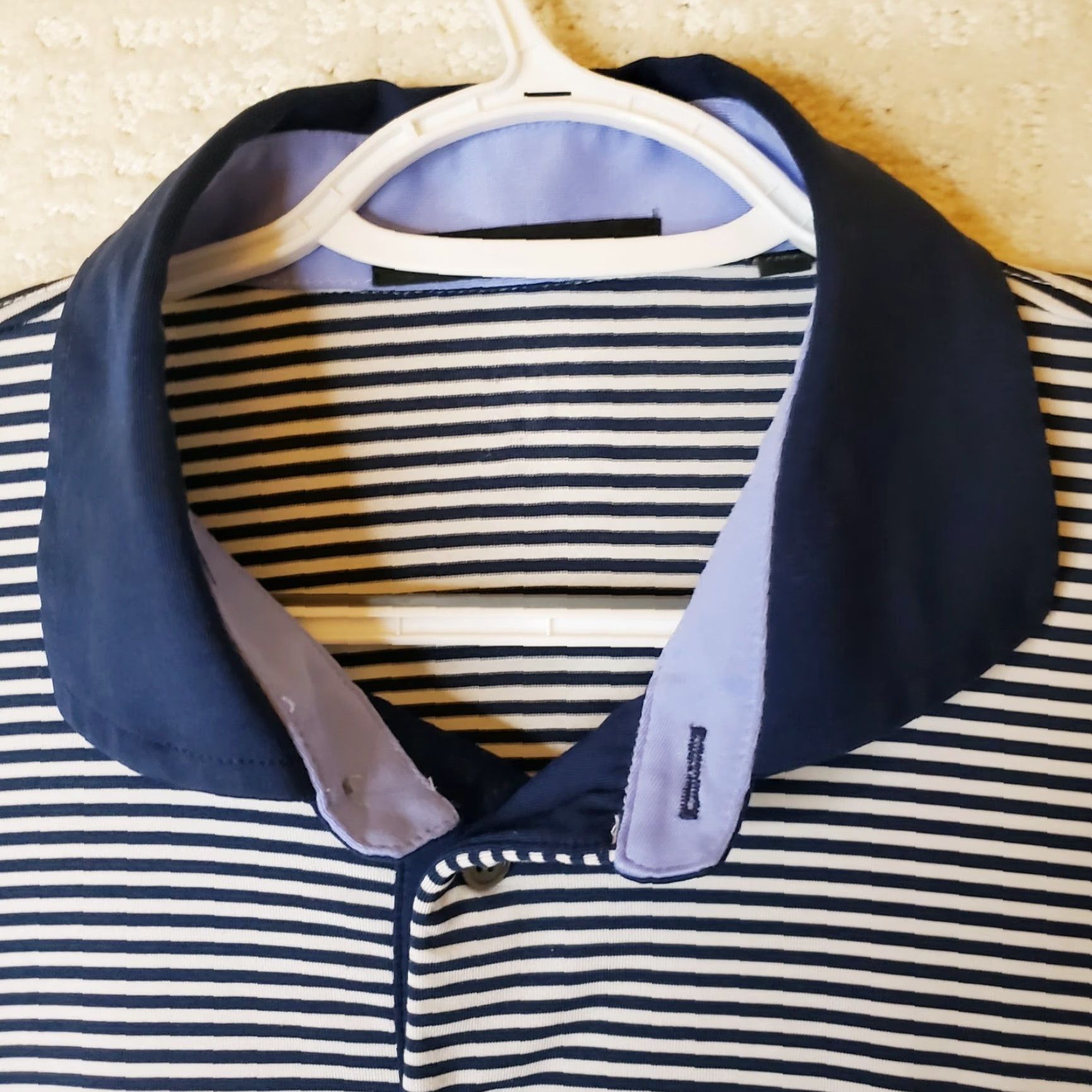Vintage Greyson Polo Shirt Mens Medium Blue Stripe Performance Stretch Short Sleeve Golf Size US M / EU 48-50 / 2 - 5 Thumbnail