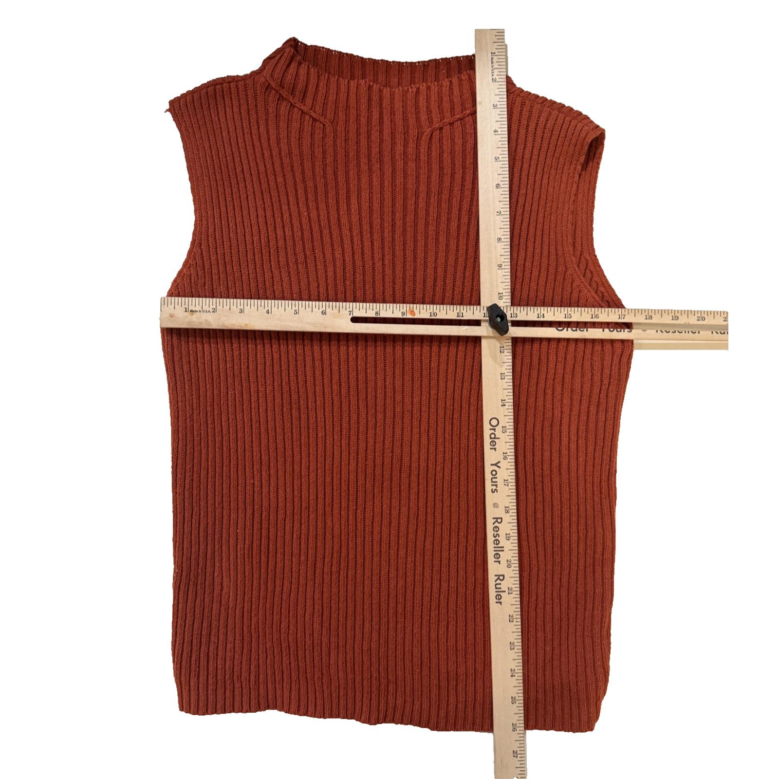 Coldwater Creek Vintage Coldwater Creek Ribbed Sweater Vest MED Rust USA 90s Size M / US 6-8 / IT 42-44 - 3 Thumbnail