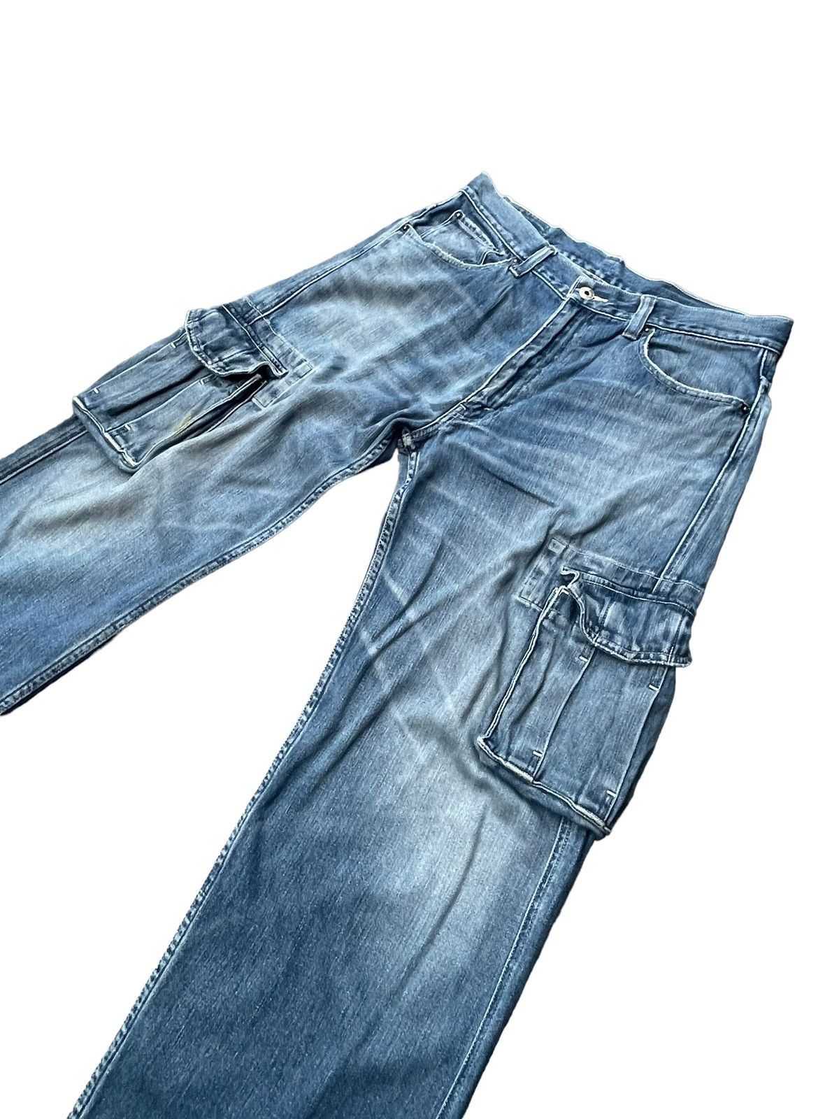 Levi's × Vintage Vintage 2003 Levis 503 e Side Pocket Distresed Denim Size US 34 / EU 50 - 2 Thumbnail