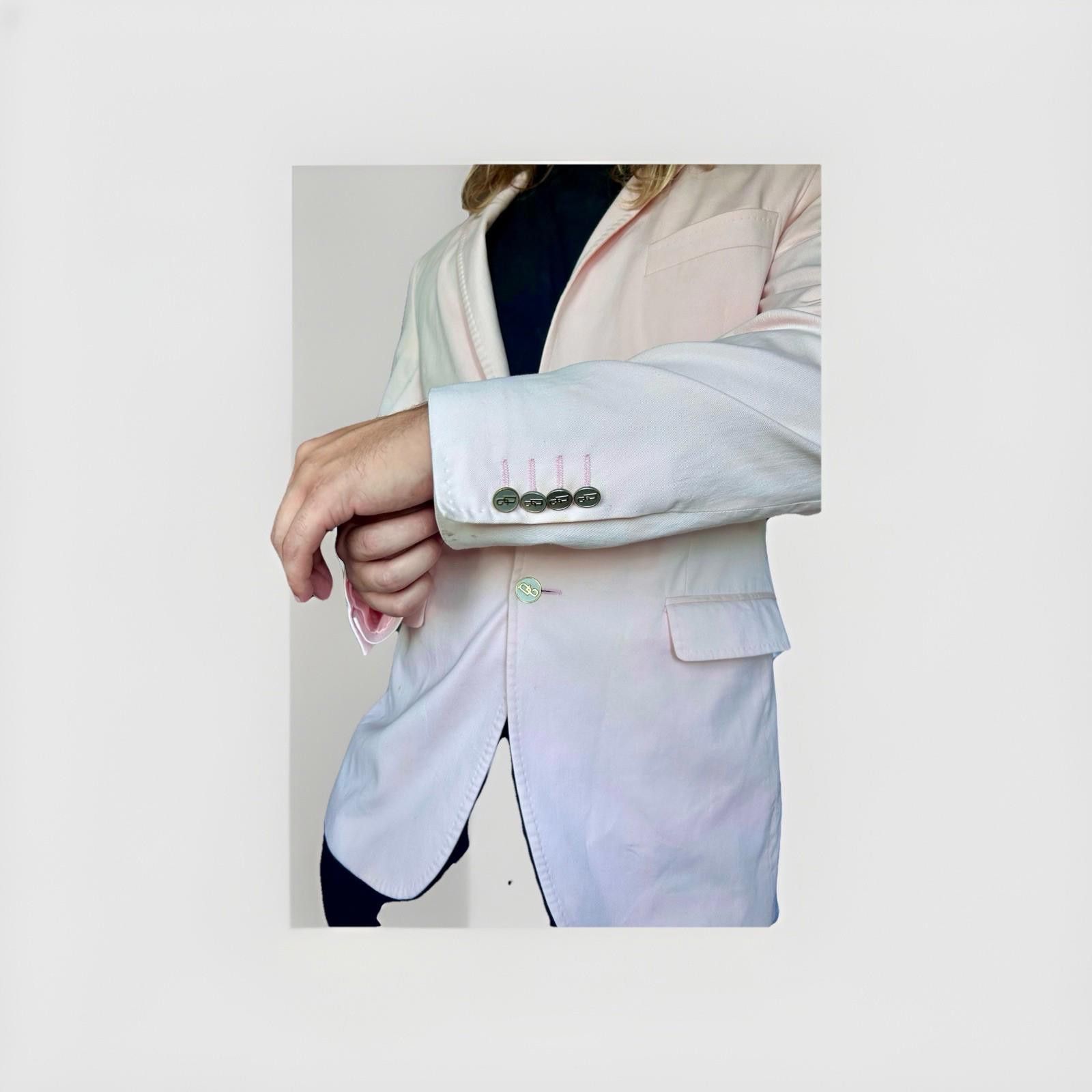 Dolce & Gabbana Dolce & Gabbana Italy Pink Blazer Men 2-Button Logo Buttons Size 38R - 5 Thumbnail