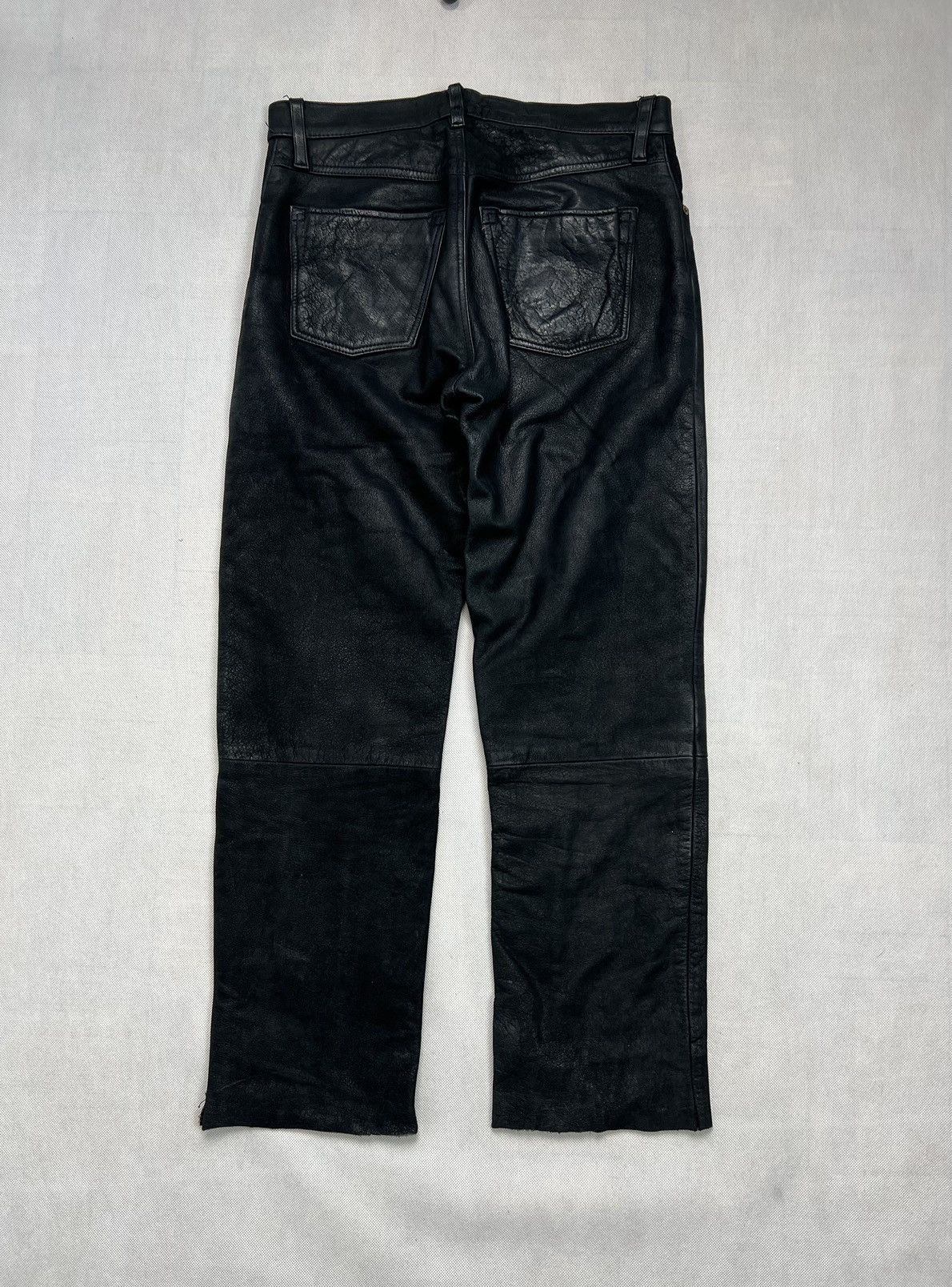 Vintage Heavy Leather Pants BamBoo black vintage Size US 31 - 2 Thumbnail