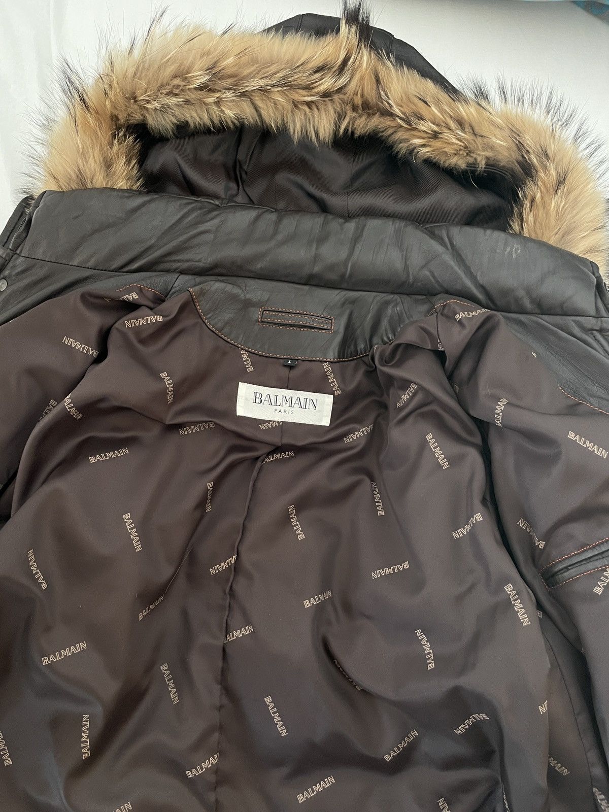 Balmain Balmain Paris Leather Down Puffer Jacket Brown Size US L / EU 52-54 / 3 - 8 Thumbnail