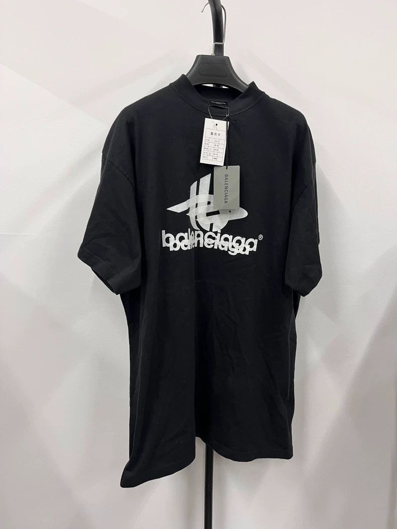 Balenciaga 23ss Phantom Overlapping 3 B Logo Old Short Slee