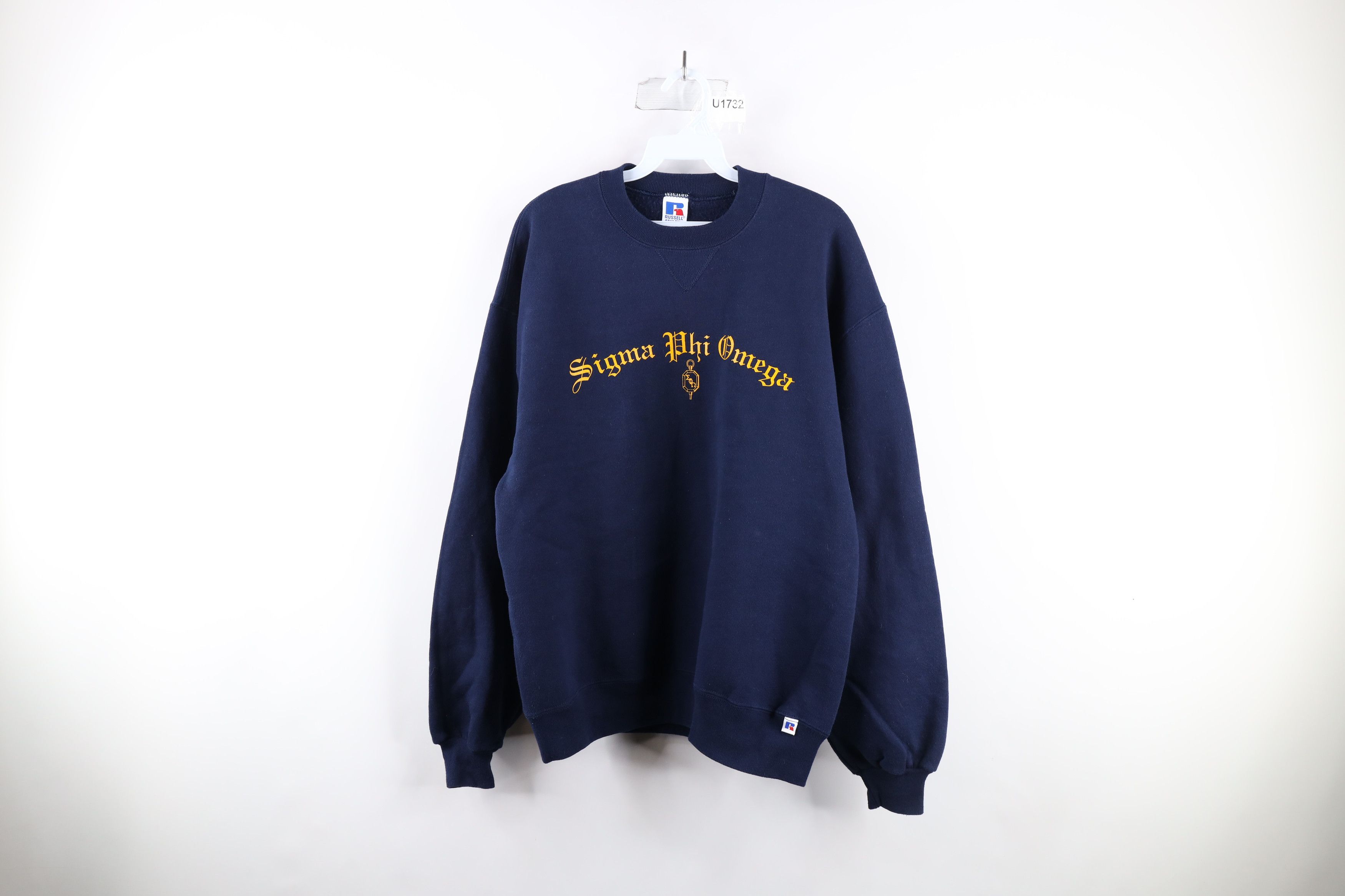 image of 90's Russell Athletic Sorority Sweatshirt Usa Blue, Women's (Size Large)