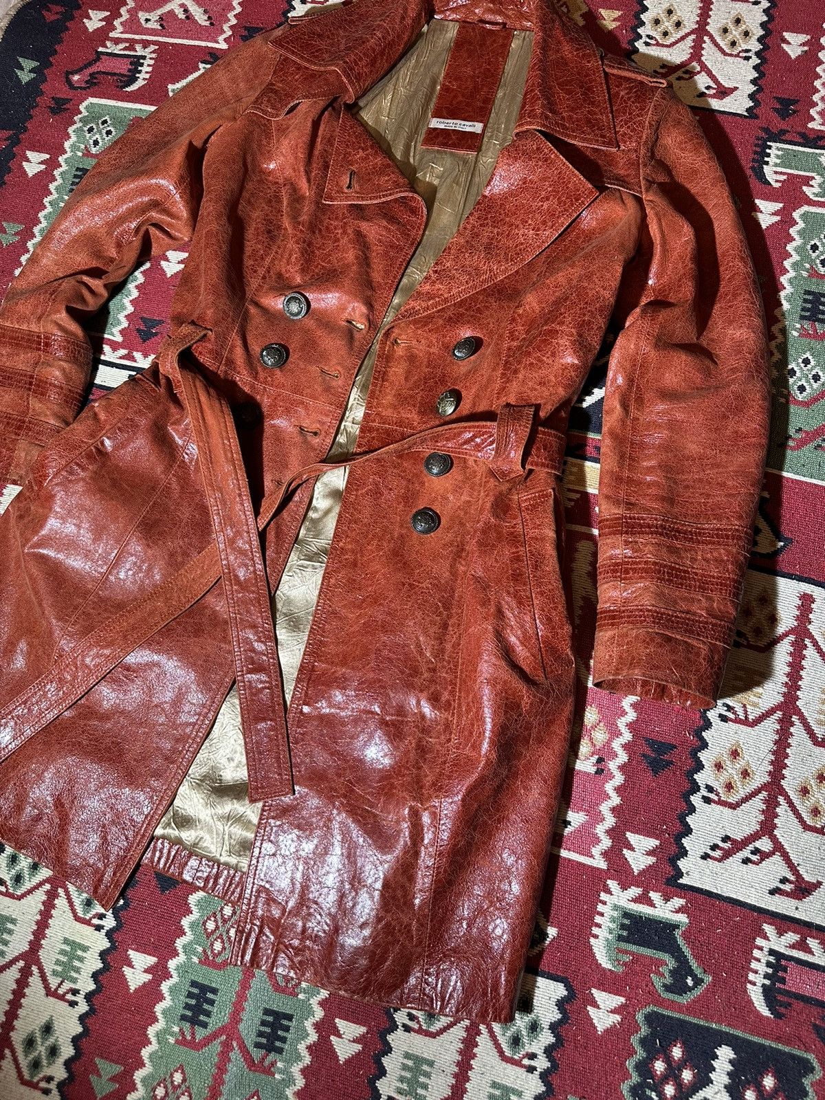 Roberto Cavalli Very Rare 1988-1990 Roberto Cavalli Lamb Leather Jacket Size S / US 4 / IT 40 - 3 Thumbnail
