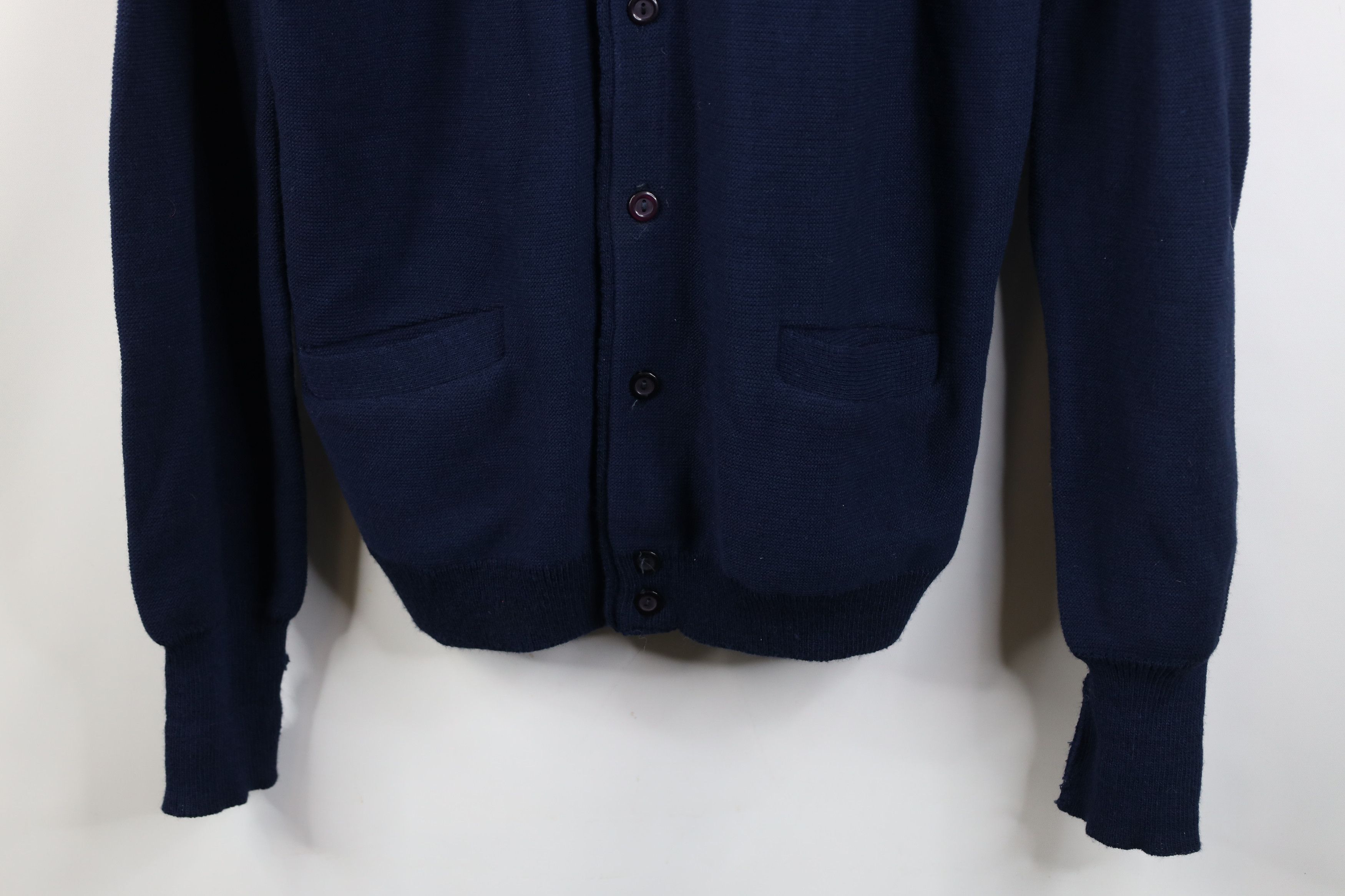 Vintage Vintage 70s Streetwear Kurt Cobain Cardigan Sweater Blue Size US L / EU 52-54 / 3 - 3 Thumbnail