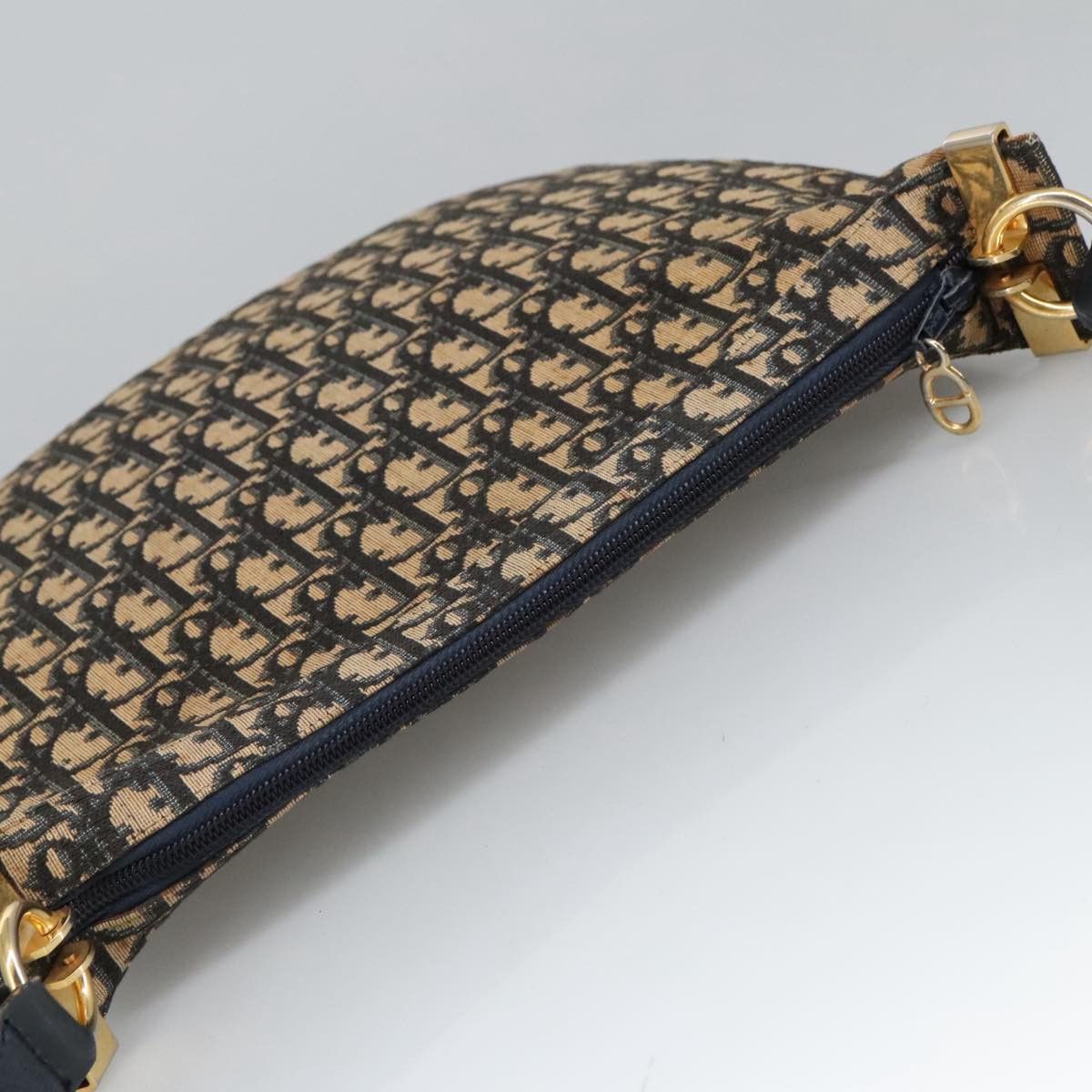 Dior DIOR Trotter Canvas Shoulder Bag Navy Gold Size ONE SIZE - 6 Thumbnail