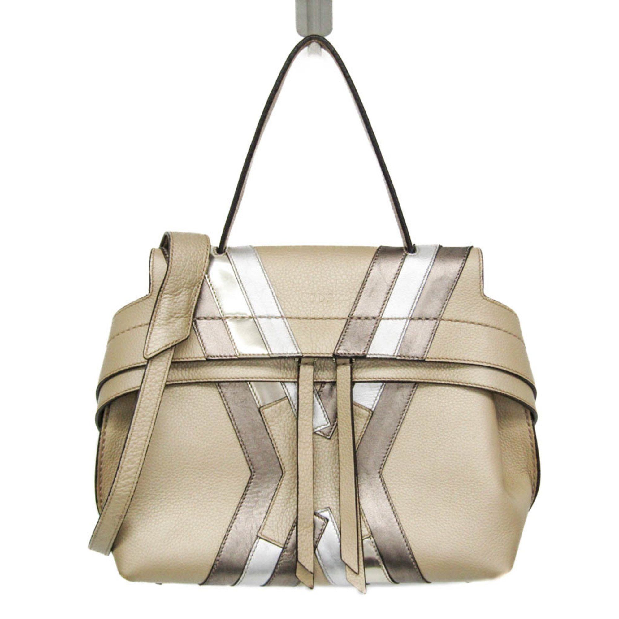 Tods Tod's Wave Bag Japan Exclusive Women's Leather Handbag,shoulder Bag Champagne Gold,metallic Bronze,silver