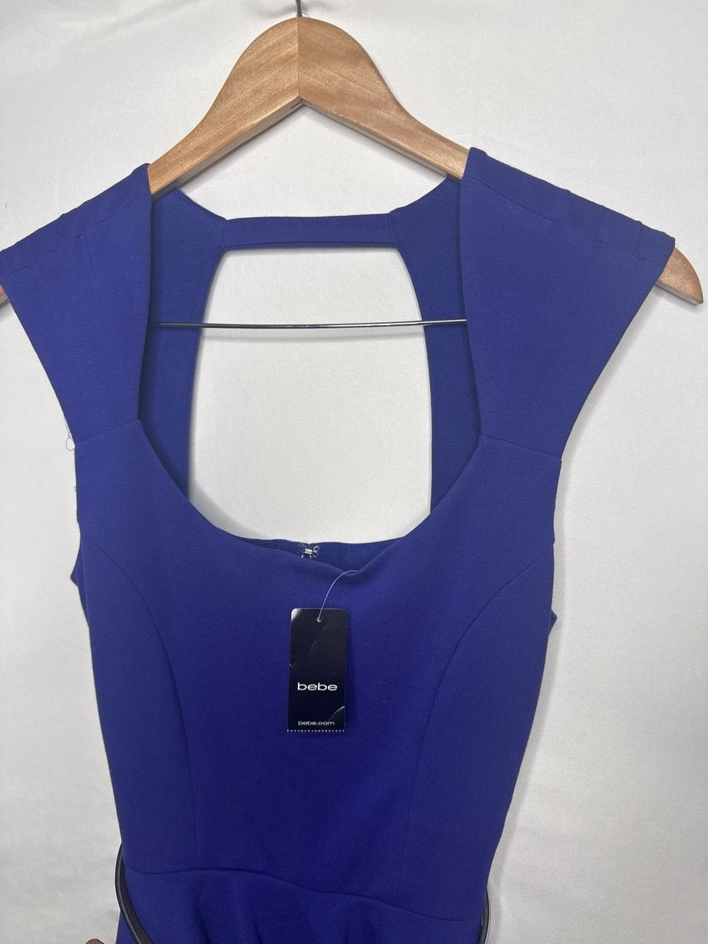 Bebe NWT Bebe Mariah peplum pencil open back blue dress sz Sm Size S / US 4 / IT 40 - 2 Thumbnail